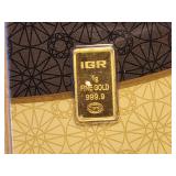 GOLD! IGR One Gram .999 Fine Gold Bar