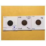 Three Indian Head Cents
