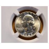 GEM! NGC 1949-D Silver Quarter in MS66