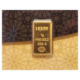 GOLD! IGR One Gram .999 Fine Gold Bar