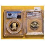Two Graded Dollar Coins