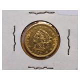 GOLD! Brilliant AU 1851 Liberty Head $2.5 Gold