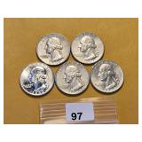 Five AU Silver Quarters
