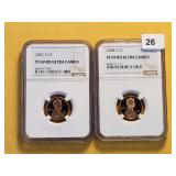 Two NGC Graded Cents in PF69RD UC
