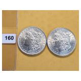 Two BU Morgan Silver Dollars