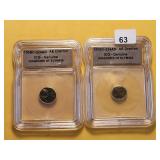 ANCIENT! Two ICG Genuine Drachm 150BC-224AD