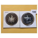 Two Gem Proof Canada Silver Dollars