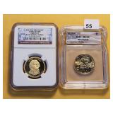 Two Graded Dollar Coins