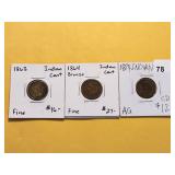 Three Indian Head Cents