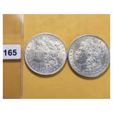 Two BU Morgan Silver Dollars