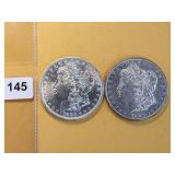 Two BU Morgan Silver Dollars