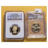 Two Graded Dollar Coins