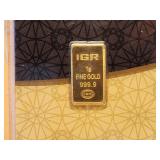 GOLD! IGR One Gram .999 Fine Gold Bar