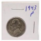 1943 P Jefferson Silver War Nickel