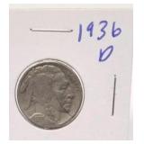 1936 D Buffalo Head Nickel