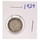 1929 Georgivs V Canadian Silver Dime
