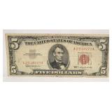 1963 $5 Red Seal Bill