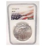 2018 Silver Eagle 1 Oz. Fine Silver - MS 70
