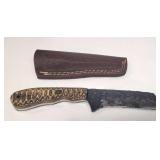 Hand Forged Damascus Steel Knife w/Sheath