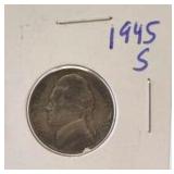 1945 S Jefferson Silver War Nickel