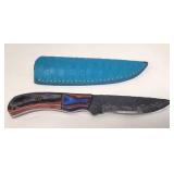 Hand Forged Damascus Steel Knife w/Sheath