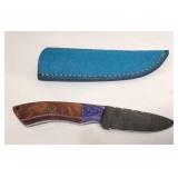Hand Forged Damascus Steel Knife w/Sheath