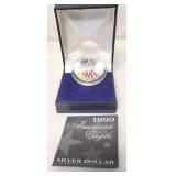 1999 Colored America Eagle Silver Dollar