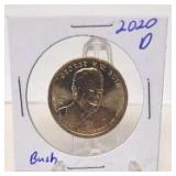 2020 D George H W Bush Dollar Coin