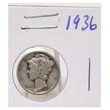 1936 Mercury Silver Dime