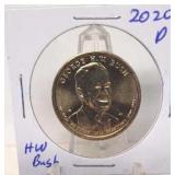 2020 D George HW Bush Dollar Coin