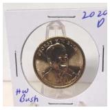 2020 D George HW Bush Dollar Coin