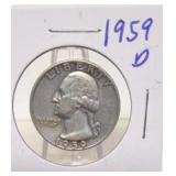 1959 D Washington Silver Quarter