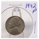 1942 P Jefferson Silver War Nickel