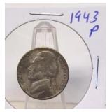 1943 P Jefferson Silver War Nickel