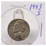 1943 S Jefferson Silver War Nickel