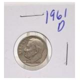 1961 D Roosevelt Silver Dime