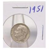 1951 Roosevelt Silver Dime