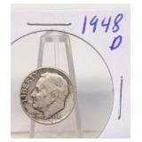 1948 D Roosevelt Silver Dime