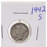 1942 S Mercury Silver Dime