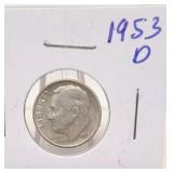1953 D Roosevelt Silver Dime