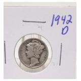 1942 D Mercury Silver Dime