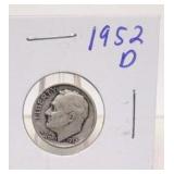 1952 D Roosevelt Silver Dime