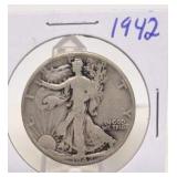 1942 Walking Liberty Silver Half Dollar