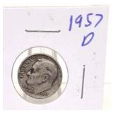1957 D Roosevelt Silver Dime