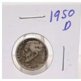 1950 D Roosevelt Silver Dime