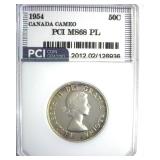 1954 50 Cents PCI MS68 PL Cameo Canada