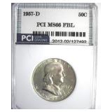 1957-D Franklin MS66 FBL LISTS $200