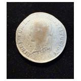 1857-FJ Bolivia 2 Soles Silver VF