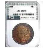 1881 Morgan MS66 LISTS $1600