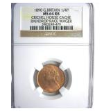 1890 1/4P NGC MS64 RB Great Britain